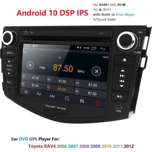 7'' 2Din Android 10 Car DVD Radio Player multimedia GPS Navigation for Toyota rav 4 RAV4 Audio Stereo RDS Wifi