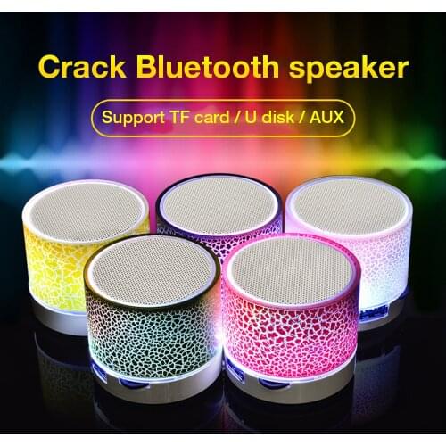 Wireless Bluetooth Colorful Light Small Crack Sound Speaker Audio Mobile Phone Mini Subwoofer Support TF Card / U Disk / AUX