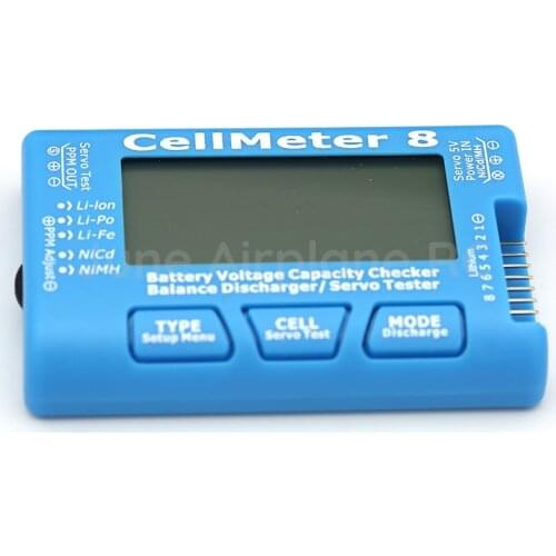 CellMeter 8 Battery Voltage Capacity Checker Balance Discharger Servo Tester