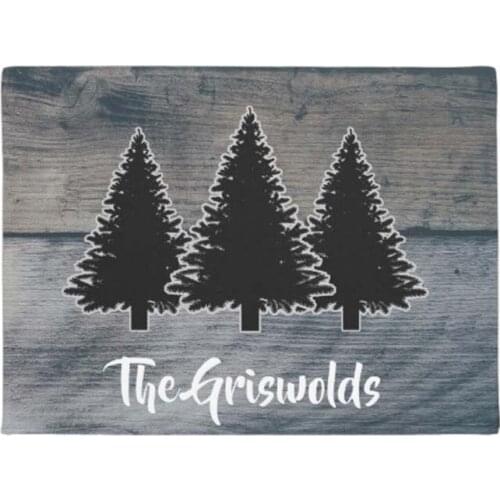Rustic Grey Wood Pine Trees Family Doormat Home Decoration Entry Non-slip Door Mat Rubber Washable Floor Home Rug Carpet