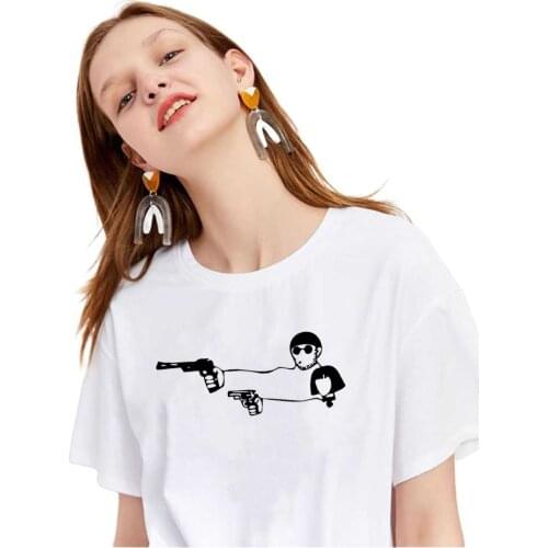 Harajuku Valentines Day Gift Movie Leon The Professional T Shirt Men Women top tees Cartoon Leon Matilda Funny Couple T-shirt