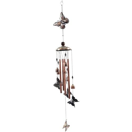 Collection Butterfly Wind Chimes 4 Tube Memorial Wind Chime Bell for Garden Yard Patio Corridor Decor