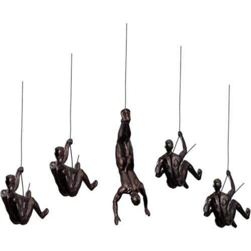 Creative Retro Rock Climbing Figures Resin Sculpture Bar Restaurant Store Wall Decoration Pendant Living Room Wall Statues