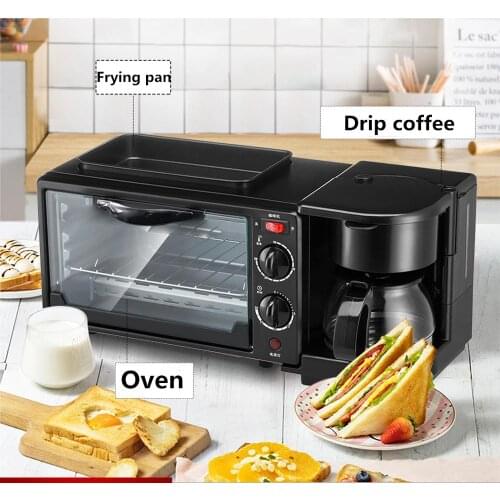 Multifunctional three in one breakfast machine household electric oven toaster frying pan mini oven