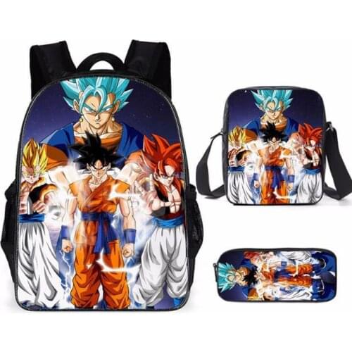 Fashion children Kids School Bags sets Cute Cartoon Anime 3pcs Set Student Backpack Teenagers Boys bag Mochila Rucksack