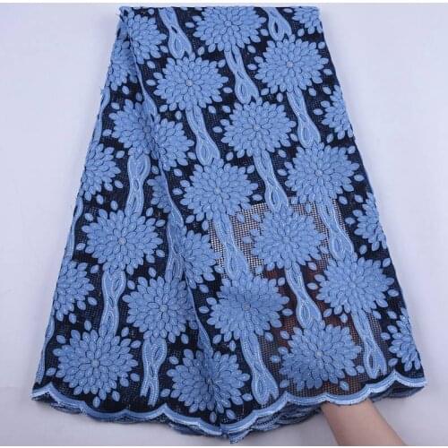 Fashion Sky Blue African Lace Fabric 2020 High Quality Lace Sequined French Net Lace Fabric 3D Mesh Lace For Wedding Dress S1898