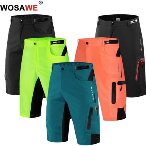 WOSAWE Mens Motorcycle Shorts Loose-fit MTB Bike Downhill Off Road Bicycle Shorts Running Riding Breathable Motocross Pants