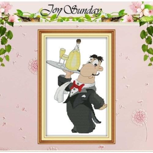 I'm A Waiter Counted Cross Stitch 11CT 14CT Cross Stitch Set Wholesale DIY cartoon Cross-stitch Kit Embroidery Needlework