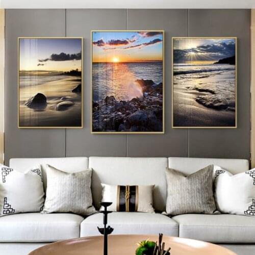 Landscape Painting Poster Sunset Canvas Prints Mdoern Nordic Home Decoration Frameless Wall Pictures for Living Room