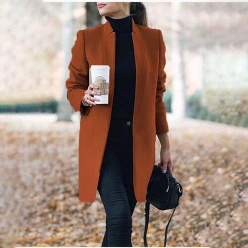 2021 New Winter Warm Topcoat Womens Artificial Wool Coat Trench Jacket Ladies Warm Long Overcoat Outwear Thick Clothes casaco
