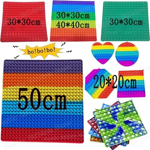 2021 New Ping Sound 50cm Super Big Size Push Bubble Autism Needs Squishy Stress Reliever Adult Kid Funny Anti-Stress Fidget Toy