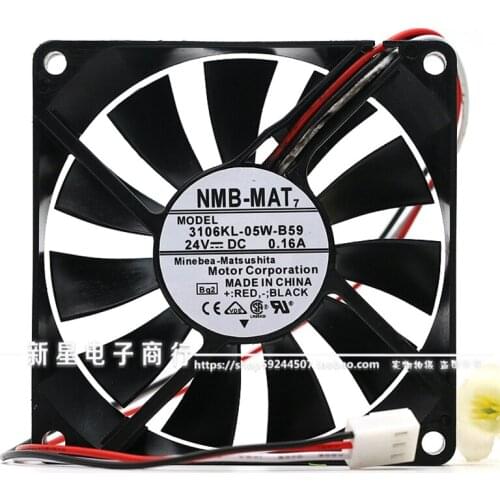 Original 3106KL-05W-B59 8015 8CM 24V 0.16A three-wire inverter cooling fan