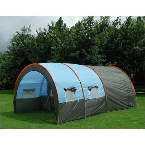 Outdoor camping double room one bedroom two hall tunnel multi-person team sports equipment mountain camping supplies canopy tent