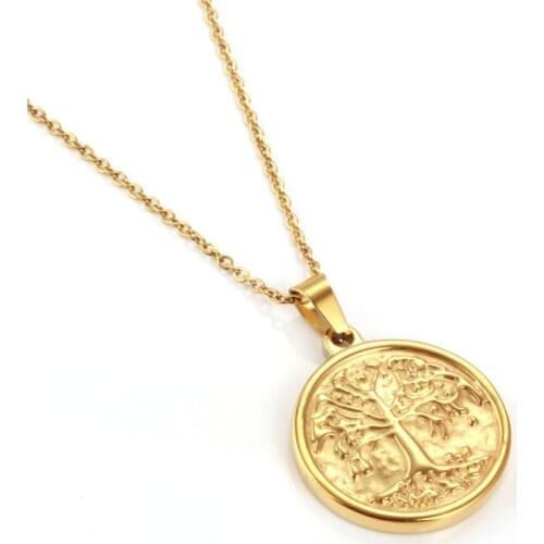 OUFEI Christmas Tree Necklace Women Jewelry Accessories Stainless Steel Jewelry Woman Fashion Jewellery Necklaces & Pendants