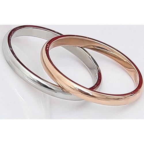 Titanium Steel Rose Gold Anti-allergy Smooth Simple Wedding Couples Rings Bijouterie For Man Or Woman Gift