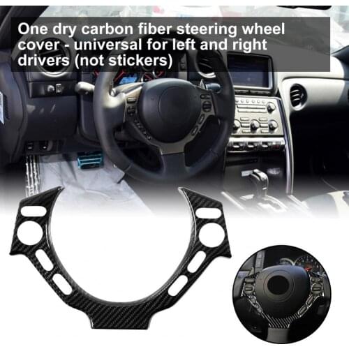 Steering Wheel Button Cover Protection UV-proof Carbon Fiber Car Interior Steering Wheel Center Cover for Nissan GT-R35 2008-201