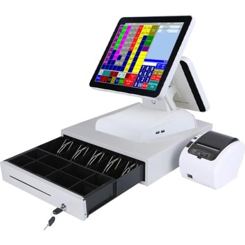 Best-selling 15 inch pos touch cash register and pos printer for restaurant