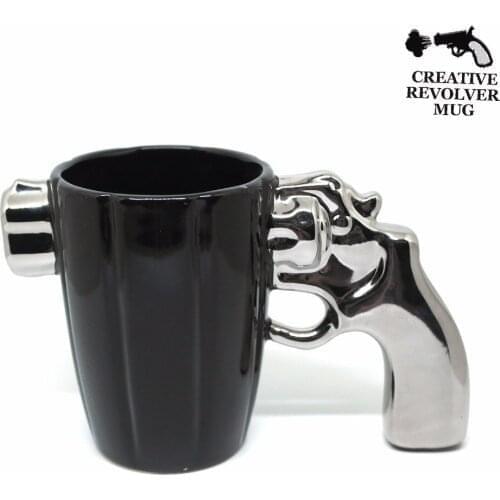 Gun Mug Cup Silver Gift