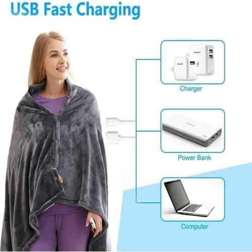 USB Heating Shawl Mobile Power-Powered Flannel Electric Blanket Household Warming Electric Blanket For Outdoor And Indoor Warmth