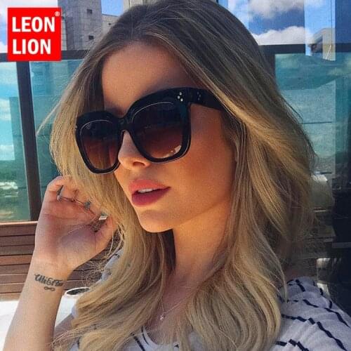 LeonLion 2021 Square Retro Sunglasses Women Brand Designer Glasses Women Brand Luxury Eyeglasses Women/Men Vintage Oculos De Sol