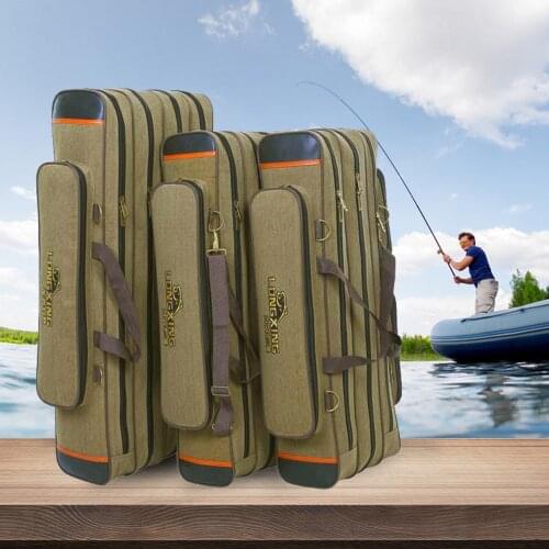 2/3/4 Layer 80cm/90cm Fishing Bag Portable Fishing Rod Reel Bag Pole Gear Tackle Tool Case Carrier Travel Storage Outdoor XA226G