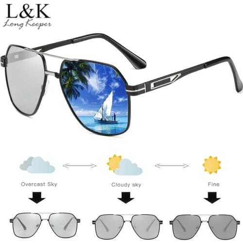 Unisex Photochromic Sunglasses Men Polarized Outdoor Driving Discoloration Sun Glasses Women Metal Frame lentes de sol hombre