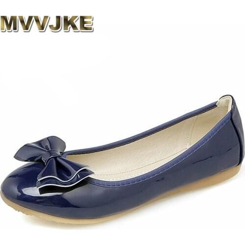 MVVJKE New Autumn Womens Shoes Sweet Women Flats Big Size 41 42 43 Flat Shoes For Women Spring Ballet Flats Teenage Shoes E072