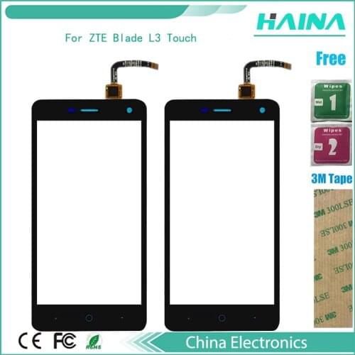1PC tested touch For ZTE Blade L3 Touch Screen Digitizer Touch Glass Replacement 1.1 / 1.0 version Black White Color With Tools