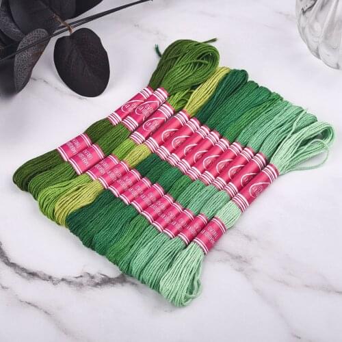 8pcs/Lot 8M Multicolor Cotton Cross Stitch Gradient Embroidery Thread Floss Kit Sewing Skeins Craft DIY Sewing Accessories