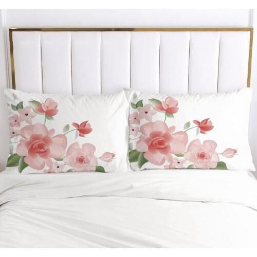 2 PCS 3D Printed Estheticism Peach Blossom 100% Polyester Pillowcase Printed Home Decorative Pillowcase Decoraion Bedclothes