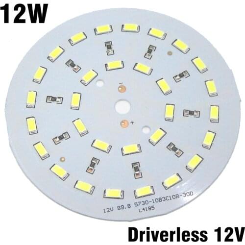 30pcs 12W DC12V Driverless Lamp Plate, 5730 SMD White/Warm White Light Source Panel Needn't Driver