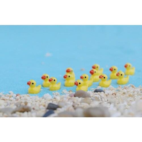 50pcs/lot Resin Cabochon Yellow Duck DIY Decoration Crafts Making Fairy Garden Miniatures Terrarium Figurines KS 012