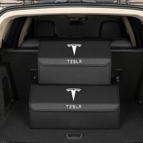 Car Storage Box Front Rear Trunk Folding Storage Box Multi-function Container For Tesla Model 3 X S Y Interior Accessories