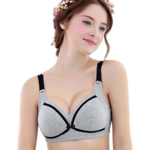 Nursing Bra Breast Feeding Maternity Bralette Pregnant Plus Size Cotton Push Up Bra Wireless Seamless Underwear 1003b