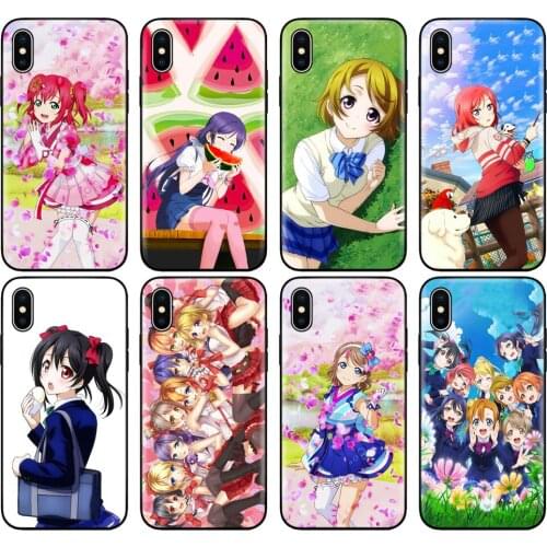 Black tpu case for iphone 5 5s SE 2020 6 6s 7 8 plus x 10 cover for iphone XR XS 11 pro MAX case Love live school idol diary