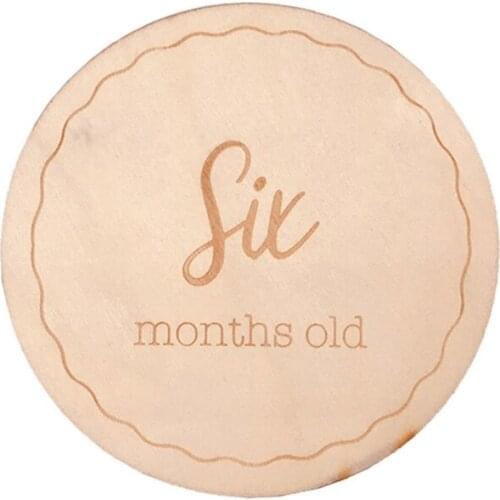 Wooden Baby Milestone Cards Newborn Baby Birth Monthly Growth Recording Cards