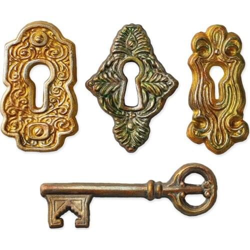 Key Lace Cake Silicone Mold Retro Keyhole Cake Mold Fondant Mold Cake Decorating Tools Box Chocolate Gumpaste Craft Tools