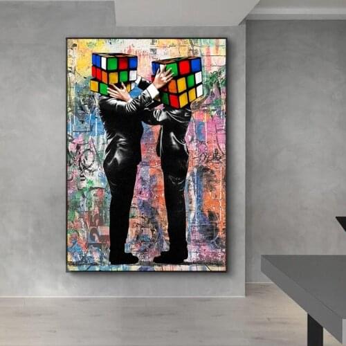 Graffiti Magic Cube Street Art Canvas Print Painting Abstract Figure Wall Picture Modern Living Room Home Decoration Poster