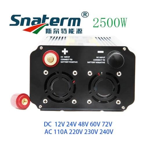 Pure Sine Wave Power inverter 2500W DC12/24/48/60/72V to AC220/230/240V 50HZ60HZ off grid inverter with ac charger UPS function