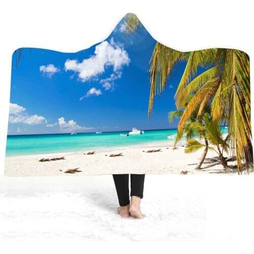 Beautiful Landscape Hooded Blanket Mountain Scenery Fleece Blanket For Kids Adults Wearable Blanket Nap Office Throw Blanket