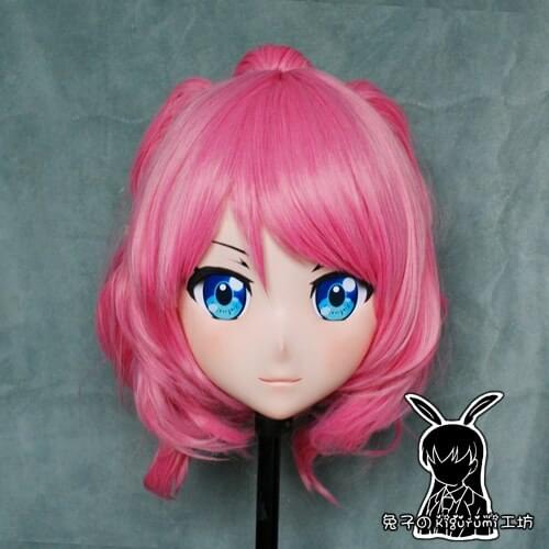 Rabbit 75) Resin Cross dress Pretty Girl Head BID Doll Mask Arknights Japanese Anime Ptilopsis Cosplay Kigurumi Mask Cos