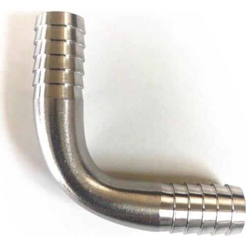 L-shape 304 stainless steel barbed corner Joint ,Home brewed BEER hose connection adapter, USA standard food grade material