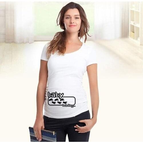 Summer Letter Pregnant Maternity T Shirts Shorts Casual Pregnancy Clothes Funny for Pregnant Women Maternity Shirts Clothing