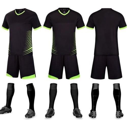 2018 2019 New Soccer Jerseys Sets Kids Adult Survetement Football Jerseys Kits Blank Football Training Set Soccer Uniforms Print