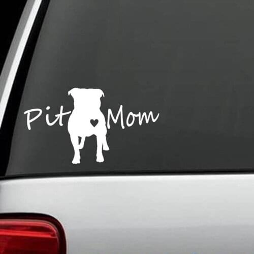 Pit Mom Pit Bull Pitbull Dog Decal Sticker Car Sticker Windows Wall Decor Many Colours Wall Sticker