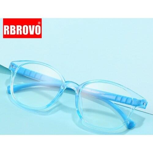 RBROVO 2021 Fashion Blue Light Glasses Frame Child Lightness Computer Glasses Boys/Girls Small Square Optical Eyeglasses Frames
