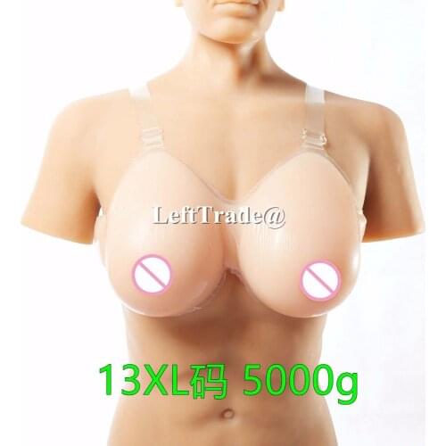 5000g strap on Silicone Breast Forms Crossdresser Fake Boobs Enhancer Huge Natural