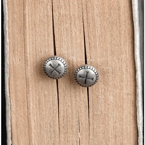 Retro 100% 925 Sterling Silver Totem Stud Earrings for Women Girls Student Teen Trendy Jewelry Vintage Earring Gifts for Women