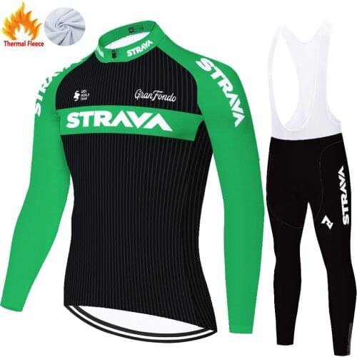 Strava Winter Thermal Fleece Completo Camisa Equipment Maillot Для Велосипедов Equipamento Ropa Ciclismo Hombre Cycling Jersey