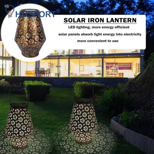 LED Solar Projection Lamp Lantern Outdoor Hanging Light Metal Waterproof Table Lamp Portable Lawn Lamp Garden Ornaments